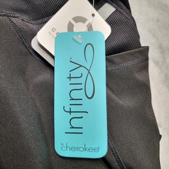 Cherokee Infinity Pants Womens Medium Petite Black Scrub Cargo Drawstring - Picture 3 of 9